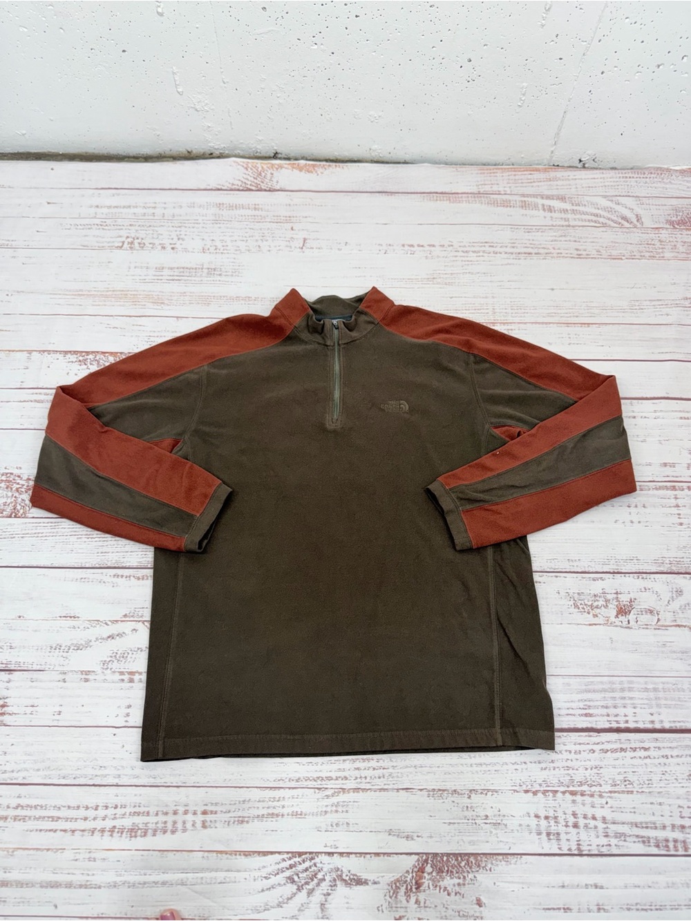 The North Face Large Brown Rust TKA 100 Glacier Quarter-Zip Fleece Pullover